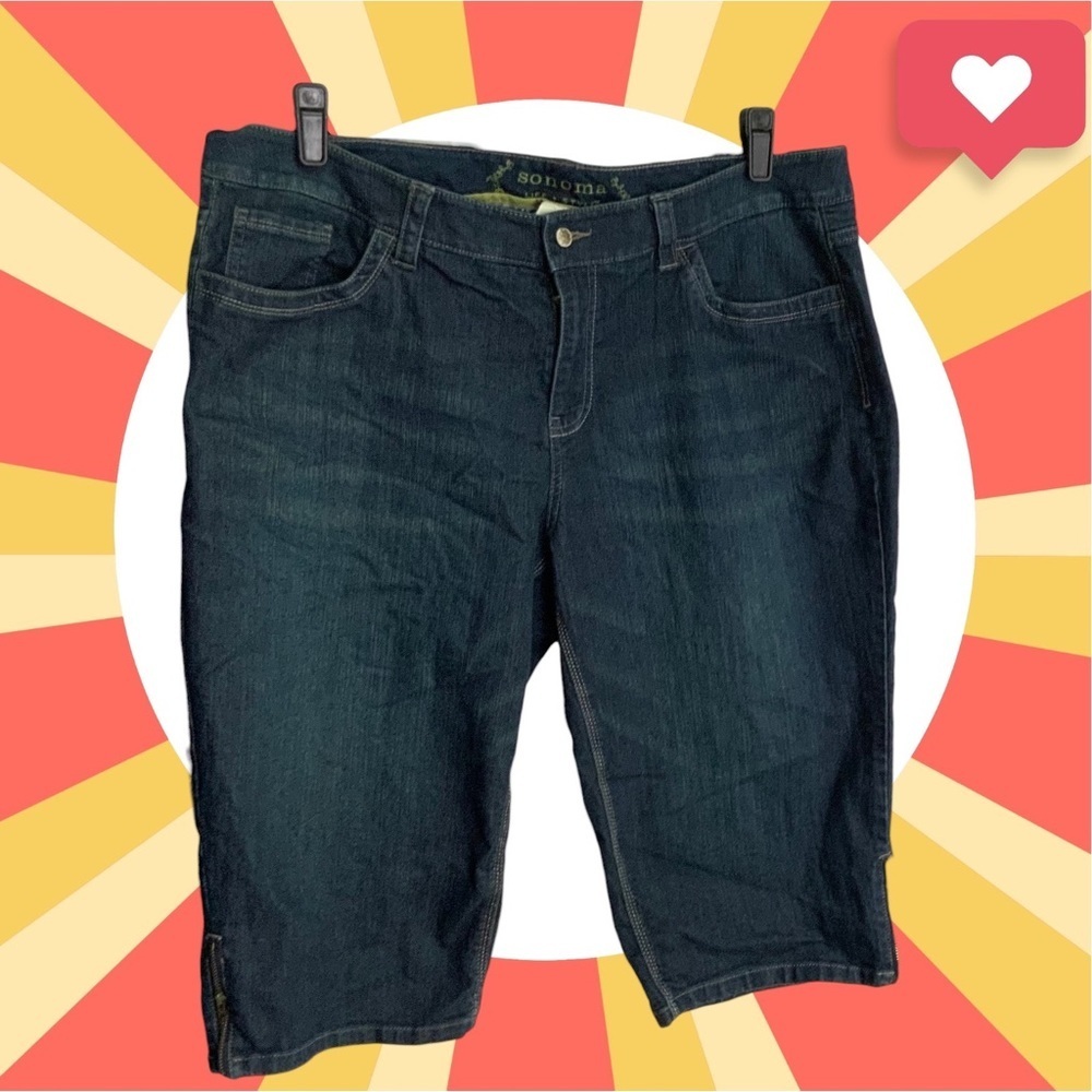 Sonoma Dark Blackish Blue Jean Capris Wm 16W